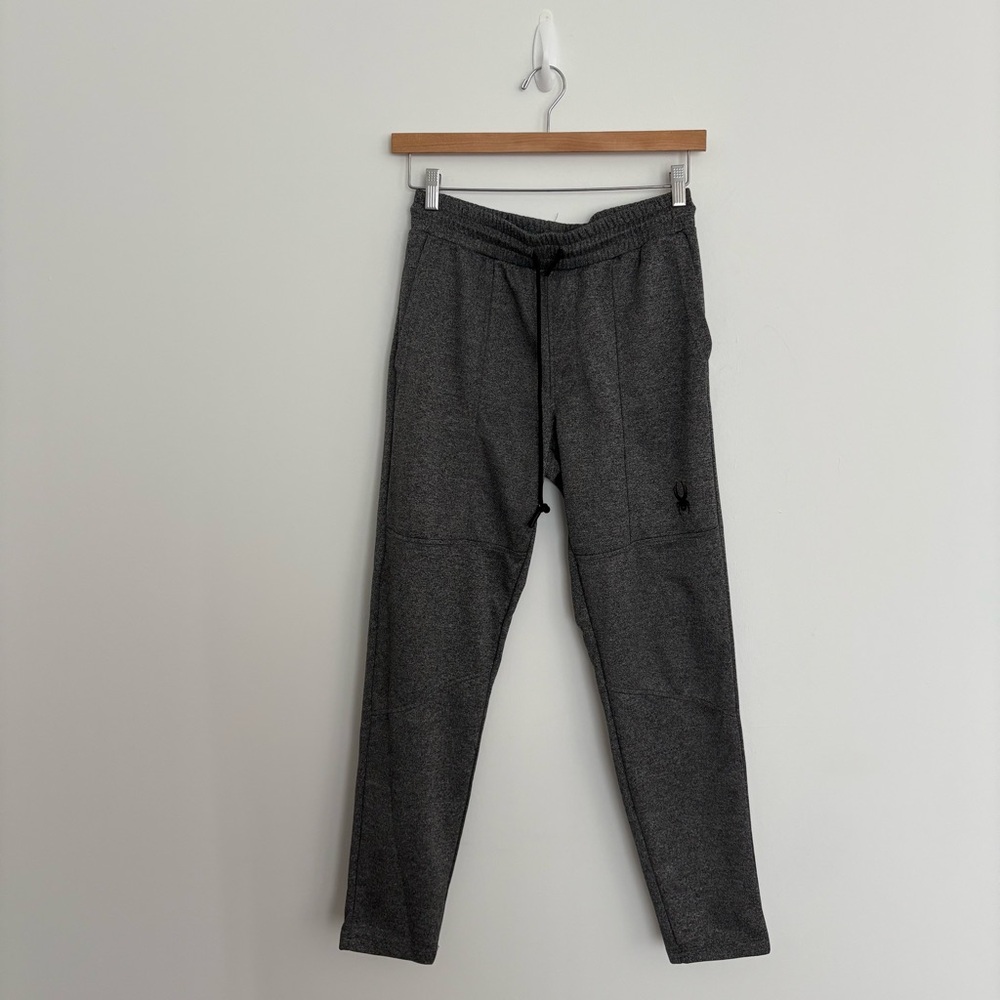 Spyder Active Mens Gray Sweatpants Small Dark Gray Drawstring Pockets Athleisure